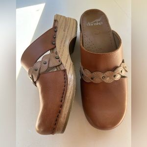 Danskobrown leather mules, size 39